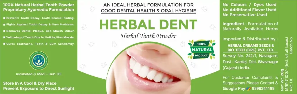 Ayurvedic Herbal Tooth Powder For Strong Teeth & Gums