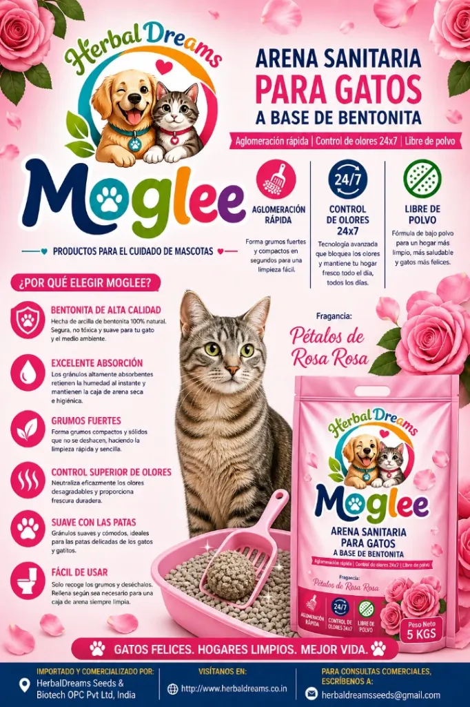 Moglee Bentonite Cat Litter Granules ( Rose )