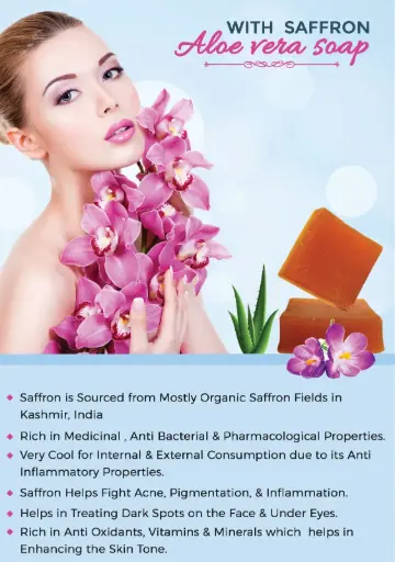 Ayurvedic Aloe Vera & Saffron / Kesar Herbal Soap